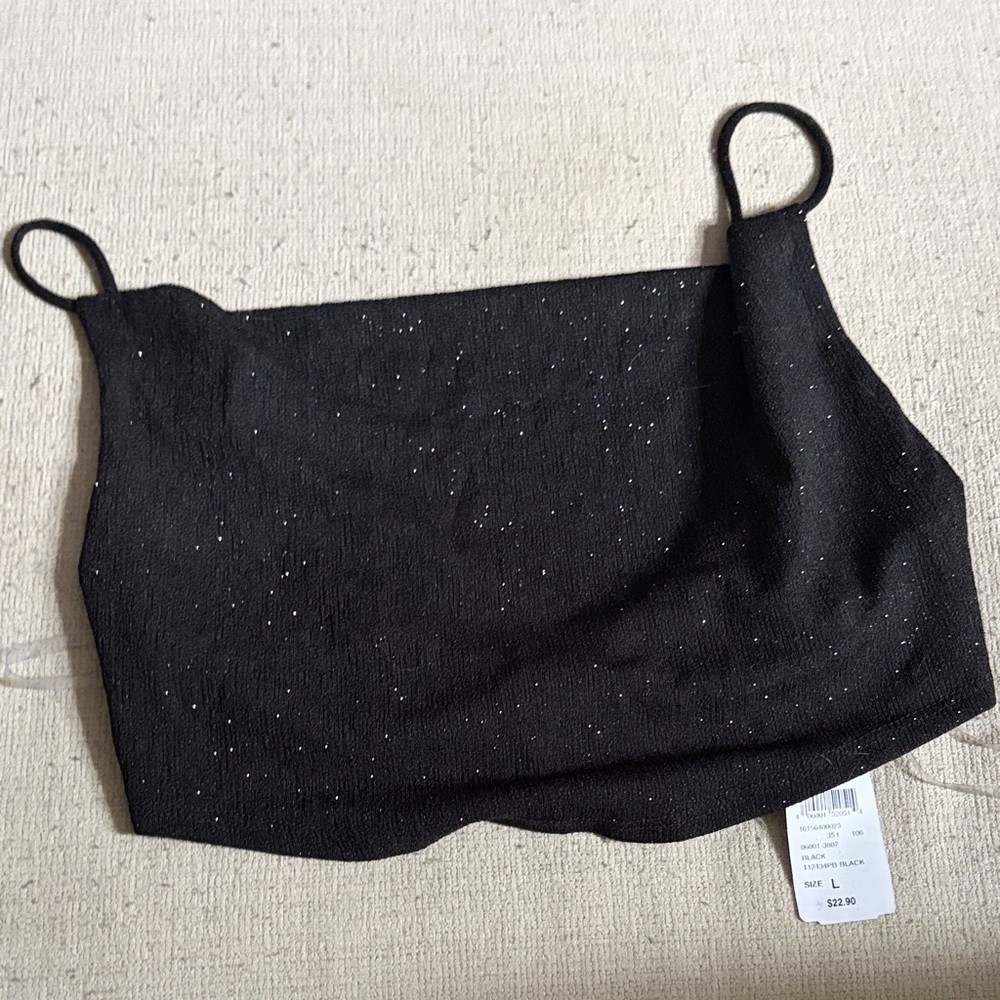 Windsor Black Metallic Speckle Cropped Cami